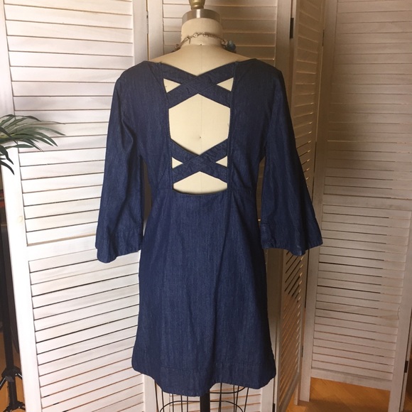 {UO} Cooperative Brooklyn Bell Denim Dress - 6 - Picture 8 of 8
